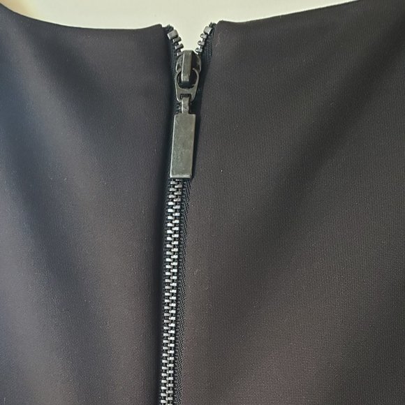 Icone Black Satin and Lace Racerback Top Sleeveless Cocktail Dress, M - Picture 5 of 14